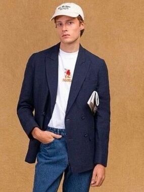 Dior Vintage Navy Pinstripe Wool Dinner Jacket Blazer Classic Tailoring Stapel